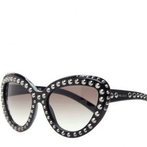 Prada Black Studded Cat-Eye Sunglasses
